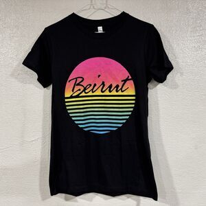 Beirut Juniors Top Graphic Print T Shirt Womens Large